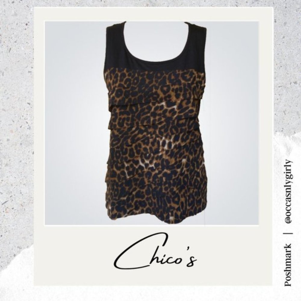 Chico's Layered Leopard Print Tank Top